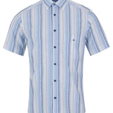 DG's Drifter Mens - Regular Short Sleeve Casual Shirt - White/Blue - 14783SS - 24 - Wildvine Clothing, Spalding, Lincolnshire