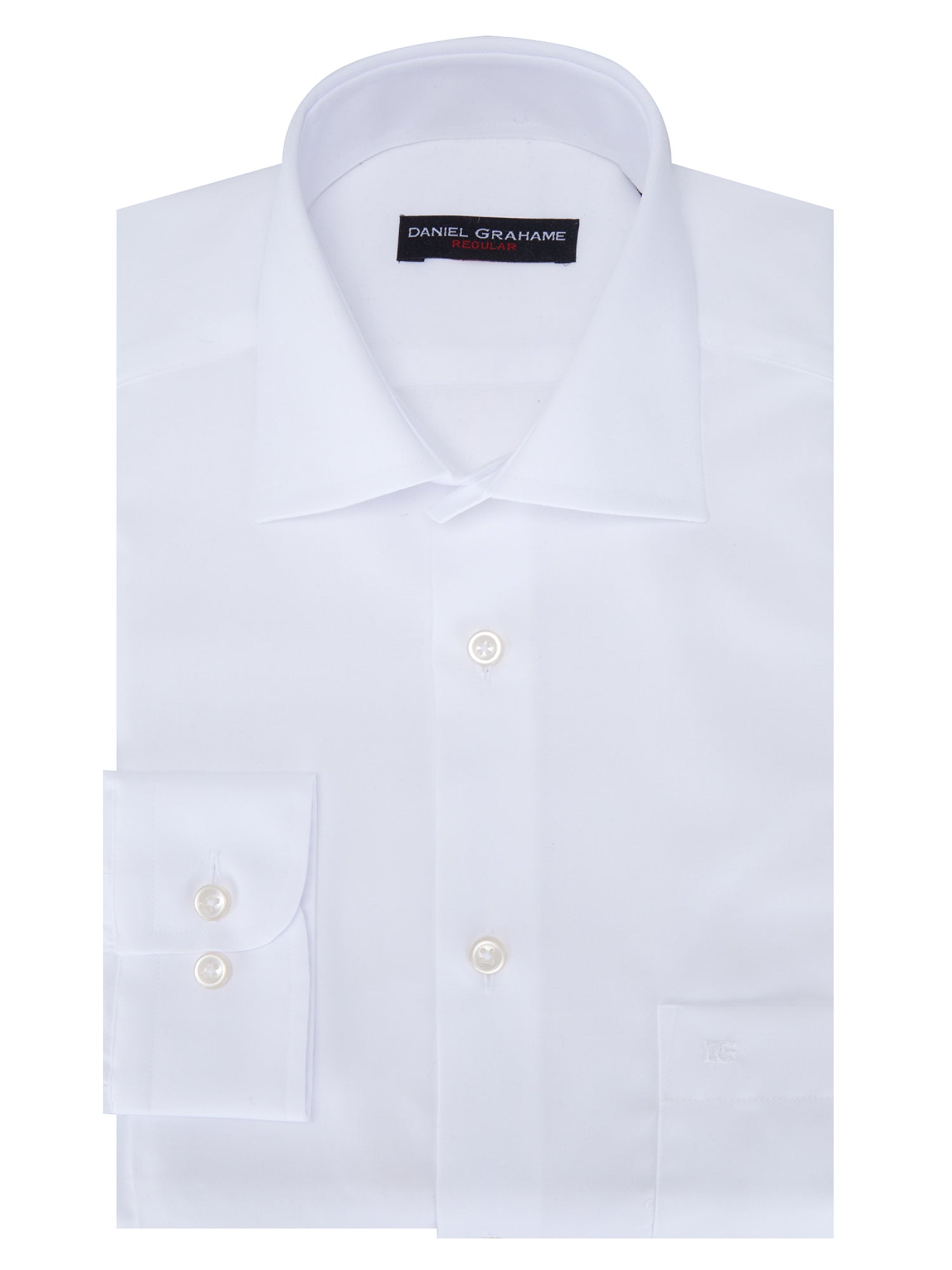 Daniel Graham Mens - Regular Long Sleeve Formal Shirt - White - Wildvine Clothing, Spalding, Lincolnshire