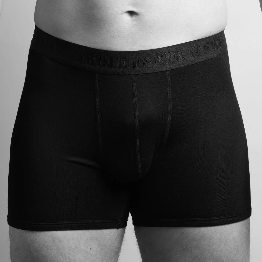 Swole Panda - Mens Bamboo Boxers - Black / Black Band - Wildvine Clothing, Spalding, Lincolnshire