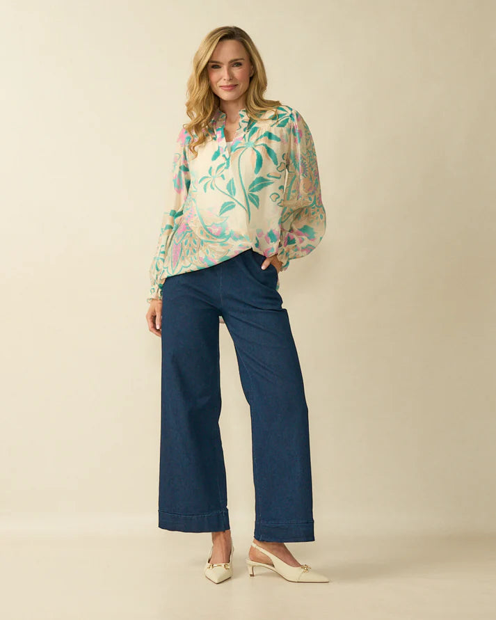 D.E.C.K By Decollage - Ladies Wide Leg Trousers - Denim - Wildvine Clothing, Spalding, Lincolnshire