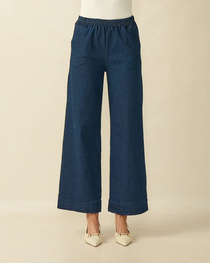 D.E.C.K By Decollage - Ladies Wide Leg Trousers - Denim - Wildvine Clothing, Spalding, Lincolnshire