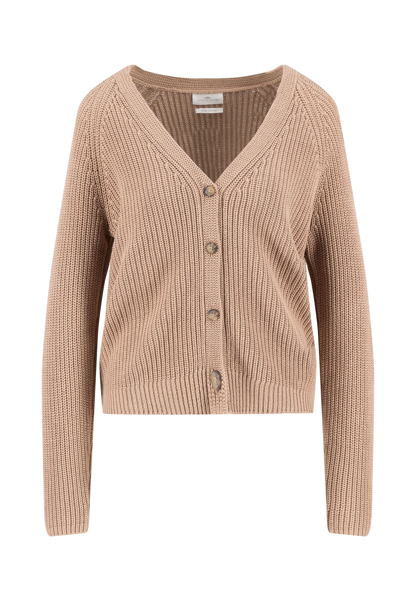 Fynch-Hatton - Ladies Cardigan Cotton - Cappuchino 842 - Wildvine Clothing, Spalding, Lincolnshire