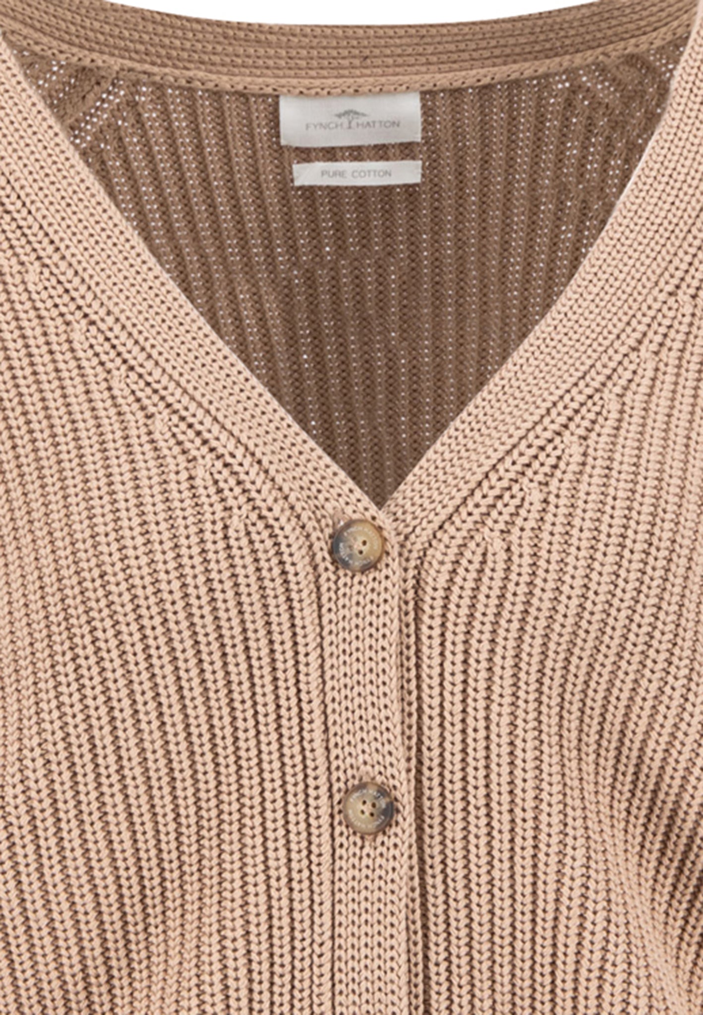 Fynch-Hatton - Ladies Cardigan Cotton - Cappuchino 842 - Wildvine Clothing, Spalding, Lincolnshire