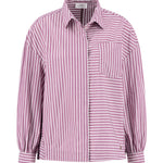 Fynch-Hatton - Ladies Blouse - Asym Stripe - Berry Rose 492 - Wildvine Clothing, Spalding, Lincolnshire