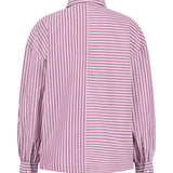 Fynch-Hatton - Ladies Blouse - Asym Stripe - Berry Rose 492 - Wildvine Clothing, Spalding, Lincolnshire
