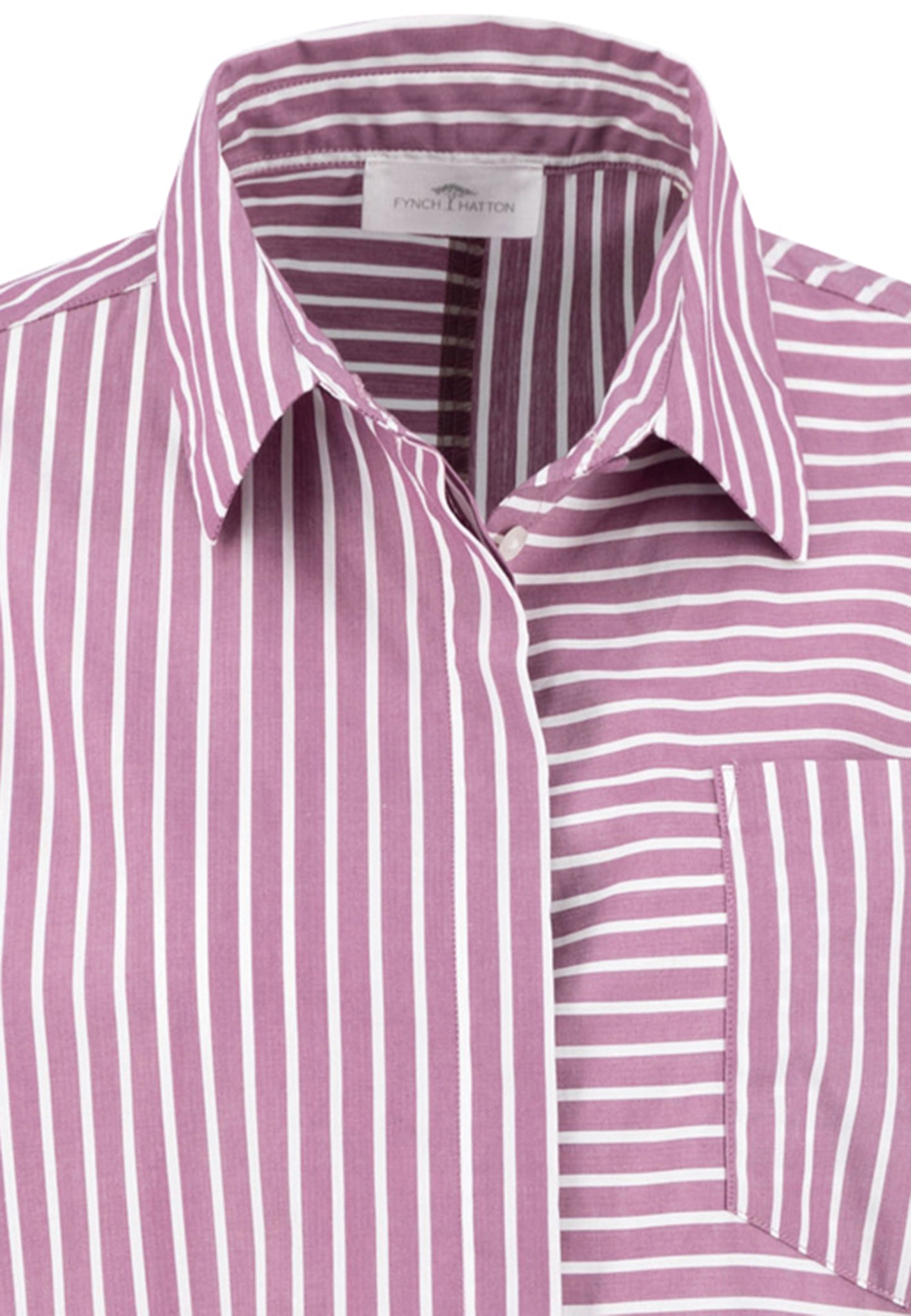 Fynch-Hatton - Ladies Blouse - Asym Stripe - Berry Rose 492 - Wildvine Clothing, Spalding, Lincolnshire