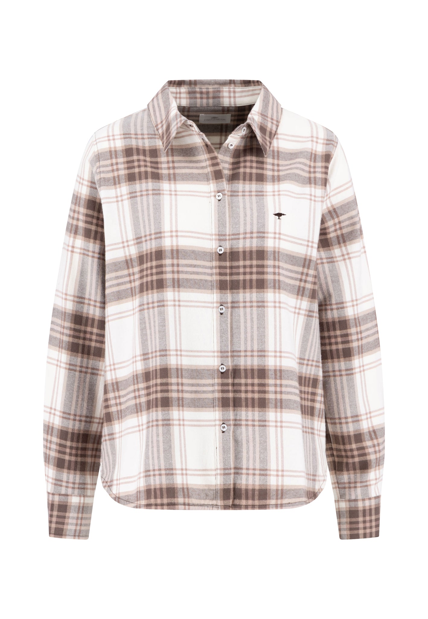 Fynch-Hatton - Ladies Blouse - CL Flannel Check - Chocolate 892 - Wildvine Clothing, Spalding, Lincolnshire