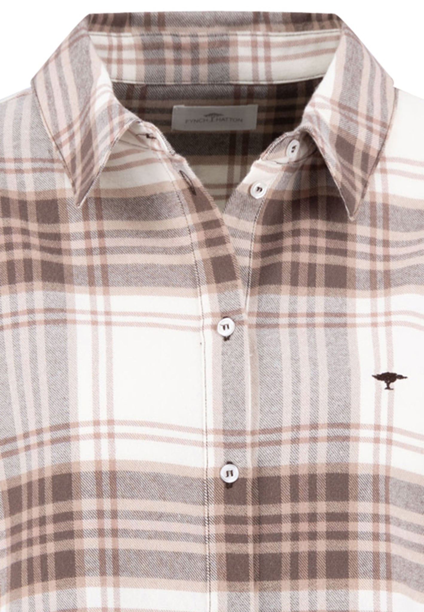 Fynch-Hatton - Ladies Blouse - CL Flannel Check - Chocolate 892 - Wildvine Clothing, Spalding, Lincolnshire
