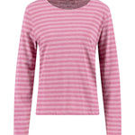 Fynch-Hatton - Ladies Jersey - Long Sleeve Stripe - Berry Rose 492 - Wildvine Clothing, Spalding, Lincolnshire