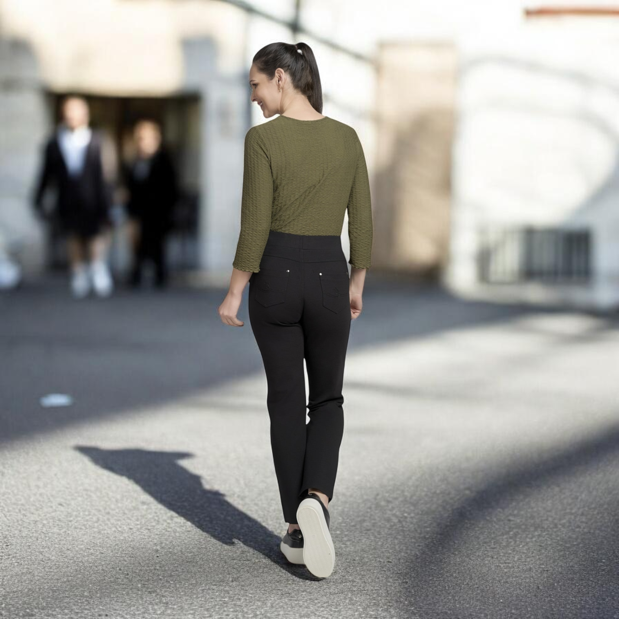 Pinnns - Ladies Ponte Jean Style Pull Up Trouser - Black 280T - Wildvine Clothing, Spalding, Lincolnshire