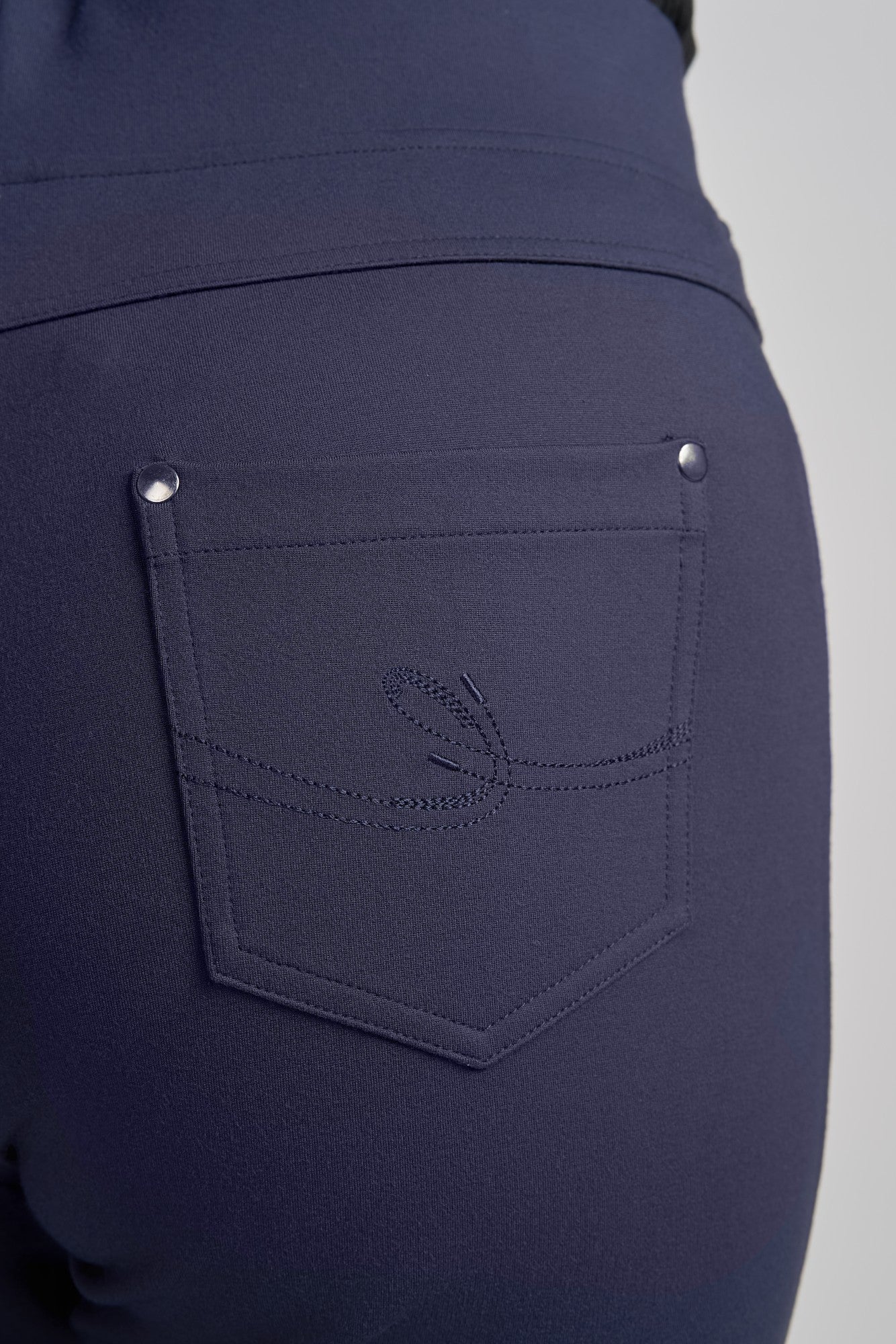 Pinnns - Ladies Ponte Jean Style Pull Up Trouser - Navy 280T - Wildvine Clothing, Spalding, Lincolnshire
