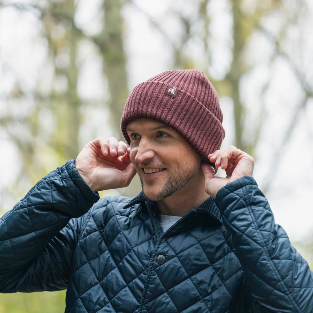 Swole Panda - Mens Organic Cotton Beanie - Burgundy - Wildvine Clothing, Spalding, Lincolnshire