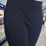 Pinnns - Ladies - Slim Leg Bengaline Ankle Grazer With Back Split - Navy Polkadot 302CT - Wildvine Clothing, Spalding, Lincolnshire