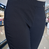 Pinnns - Ladies - Slim Leg Bengaline Ankle Grazer With Back Split - Navy Polkadot 302CT - Wildvine Clothing, Spalding, Lincolnshire