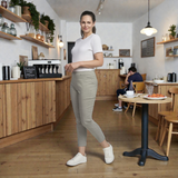 Pinnns - Ladies - Slim Leg Bengaline Ankle Grazer With Back Split - Sage Geo 302CT - Wildvine Clothing, Spalding, Lincolnshire