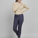 Pinns - Ladies - Slim Leg Bengaline Ankle Grazer with Back Split - Slub Denim 302CT - Wildvine Clothing, Spalding, Lincolnshire