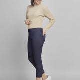 Pinns - Ladies - Slim Leg Bengaline Ankle Grazer with Back Split - Slub Denim 302CT - Wildvine Clothing, Spalding, Lincolnshire