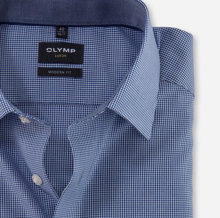 OLYMP - Mens Shirt - Luxor Modern Fit - Royal - Wildvine Clothing, Spalding, Lincolnshire