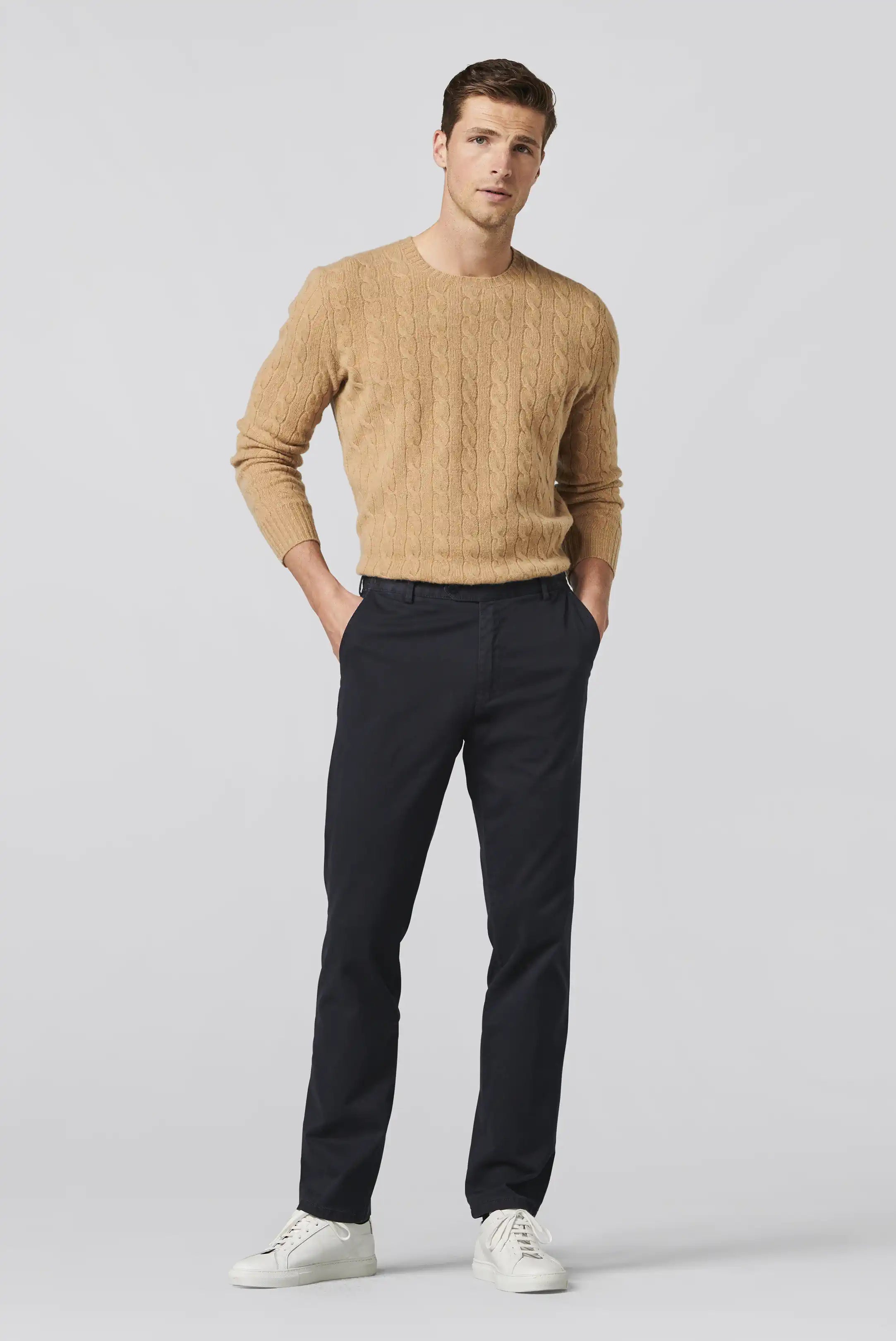 MEYER Oslo Mens Trousers – 9-316 Luxury Cotton Chinos - Modern Fit – Navy - Wildvine Clothing, Spalding, Lincolnshire