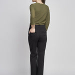 Pinns - Ladies Ponte Jean Style Trouser with Crystal and Velvet Pocket Detail - Black 405T - Wildvine Clothing, Spalding, Lincolnshire