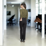 Pinns - Ladies Ponte Jean Style Trouser with Crystal and Velvet Pocket Detail - Black 405T - Wildvine Clothing, Spalding, Lincolnshire