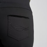Pinns - Ladies Ponte Jean Style Trouser with Crystal and Velvet Pocket Detail - Black 405T - Wildvine Clothing, Spalding, Lincolnshire