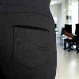 Pinns - Ladies Ponte Jean Style Trouser with Crystal and Velvet Pocket Detail - Black 405T - Wildvine Clothing, Spalding, Lincolnshire