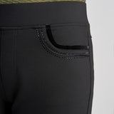 Pinns - Ladies Ponte Jean Style Trouser with Crystal and Velvet Pocket Detail - Black 405T - Wildvine Clothing, Spalding, Lincolnshire