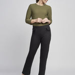Pinns - Ladies Ponte Jean Style Trouser with Crystal and Velvet Pocket Detail - Black 405T - Wildvine Clothing, Spalding, Lincolnshire