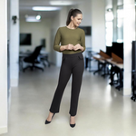 Pinns - Ladies Ponte Jean Style Trouser with Crystal and Velvet Pocket Detail - Black 405T - Wildvine Clothing, Spalding, Lincolnshire