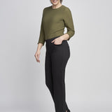 Pinns - Ladies Ponte Jean Style Trouser with Crystal and Velvet Pocket Detail - Black 405T - Wildvine Clothing, Spalding, Lincolnshire