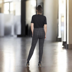 Pinns - Ladies Ponte Pull Up Legging with Stylish Front Zippers - Grey Check 420T/S08SGC - Wildvine Clothing, Spalding, Lincolnshire