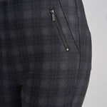 Pinns - Ladies Ponte Pull Up Legging with Stylish Front Zippers - Grey Check 420T/S08SGC - Wildvine Clothing, Spalding, Lincolnshire