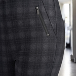 Pinns - Ladies Ponte Pull Up Legging with Stylish Front Zippers - Grey Check 420T/S08SGC - Wildvine Clothing, Spalding, Lincolnshire