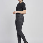 Pinns - Ladies Ponte Pull Up Legging with Stylish Front Zippers - Grey Check 420T/S08SGC - Wildvine Clothing, Spalding, Lincolnshire