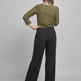 Pinns - Ladies Wide Leg Jersey Trouser with Button Feature - Black 457T - Wildvine Clothing, Spalding, Lincolnshire