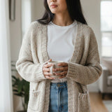 Wild Flower - Ladies - Space Dye Cardigan - Stone - Wildvine Clothing, Spalding, Lincolnshire