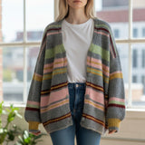 Wild Flower - Ladies - Multi Stripe Knit Cardigan - Multi colour - Wildvine Clothing, Spalding, Lincolnshire