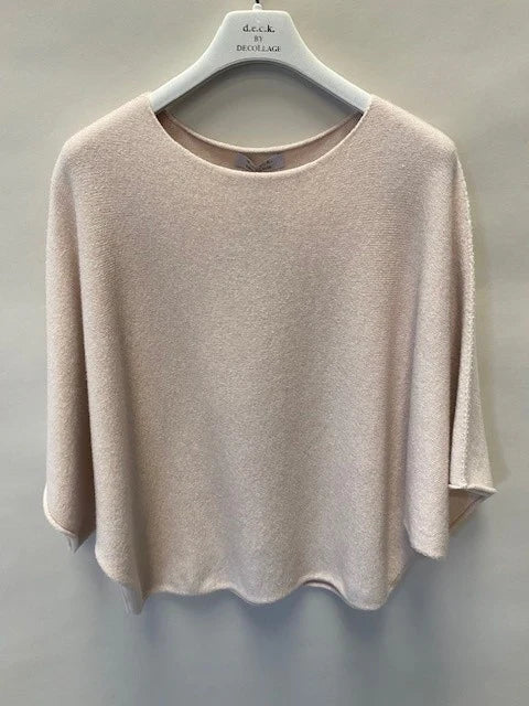 D.E.C.K By Decollage - Ladies Short Sleeved Batwing Knit - Beige - Wildvine Clothing, Spalding, Lincolnshire