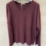 D.E.C.K By Decollage - Ladies V neck Classic Knit - Mulberry - Wildvine Clothing, Spalding, Lincolnshire