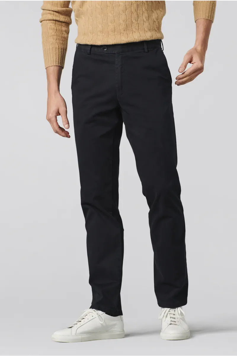 MEYER Oslo Mens Trousers – 9-316 Luxury Cotton Chinos - Modern Fit – Navy - Wildvine Clothing, Spalding, Lincolnshire