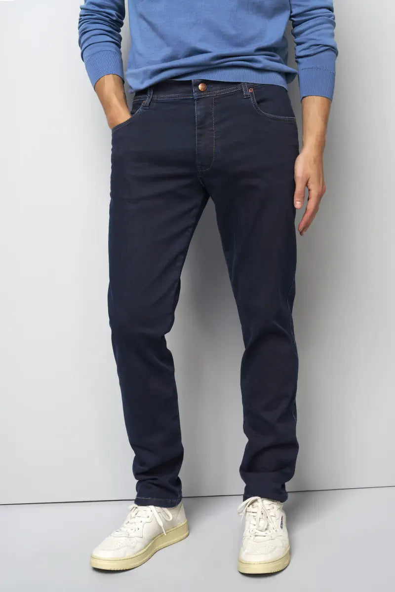 MEYER M5 Mens Jeans – 9-6288 Super Stretch Dark Denim – Modern Fit - Dark Blue - Wildvine Clothing, Spalding, Lincolnshire