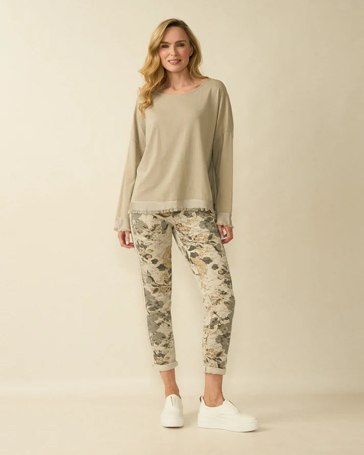 D.E.C.K By Decollage - Ladies Satin Trim Back Button Top - Mulberry - Wildvine Clothing, Spalding, Lincolnshire