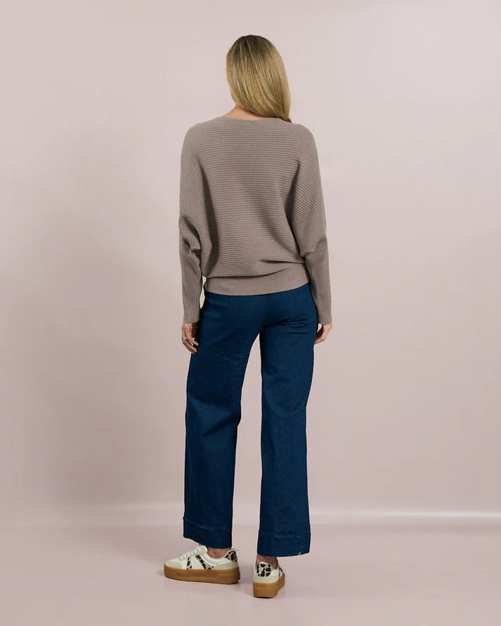 D.E.C.K By Decollage - Ribbed Batwing Knit - Choko - Wildvine Clothing, Spalding, Lincolnshire