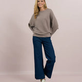 D.E.C.K By Decollage - Ribbed Batwing Knit - Choko - Wildvine Clothing, Spalding, Lincolnshire