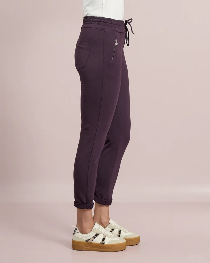 D.E.C.K By Decollage - Zip Pocket Joggers- Mulberry - Wildvine Clothing, Spalding, Lincolnshire