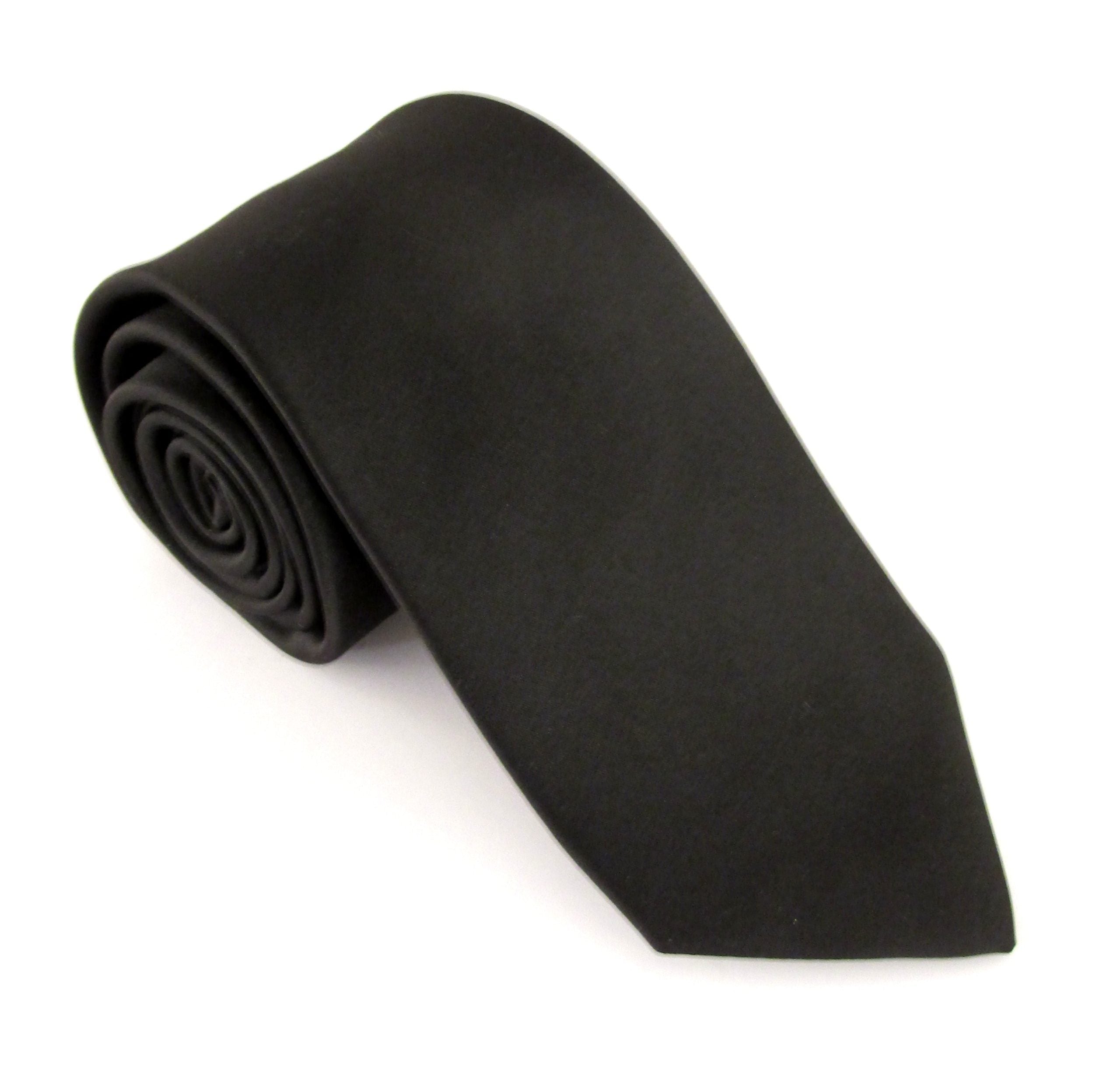 Van Buck - Mens - Black Satin Tie - Wildvine Clothing, Spalding, Lincolnshire