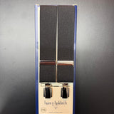 Hunt & Holditch - Mens - Plain Black Braces-Feathered Silver Clip - 2XL - Wildvine Clothing, Spalding, Lincolnshire