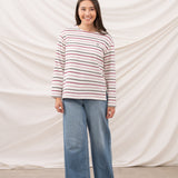 Lighthouse - Ladies Causeway II Top - Cranberry/Pink Stripe - Wildvine Clothing, Spalding, Lincolnshire