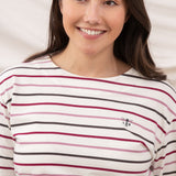 Lighthouse - Ladies Causeway II Top - Cranberry/Pink Stripe - Wildvine Clothing, Spalding, Lincolnshire